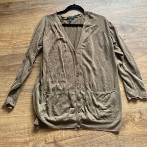 Eileen Fisher Brown Button-Front V-Neck Cardigan Size M